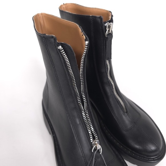 STEVE MADDEN Women's New Boots Size 7 M Black LEATHER Jones Monrow Zipper Combat - Picture 9 of 11